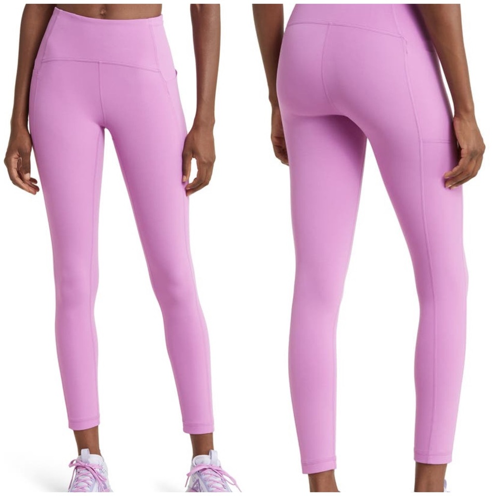Zella Lux high waisted ribbed leggings EUC size M